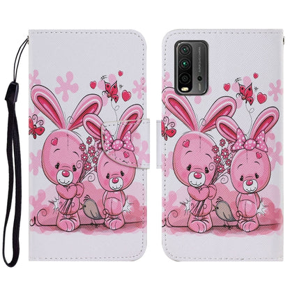 Coloured Drawing Pattern Horizontal Flip PU Leather Case with Holder & Card Slots & Wallet & Lanyard, For Xiaomi Redmi 9T