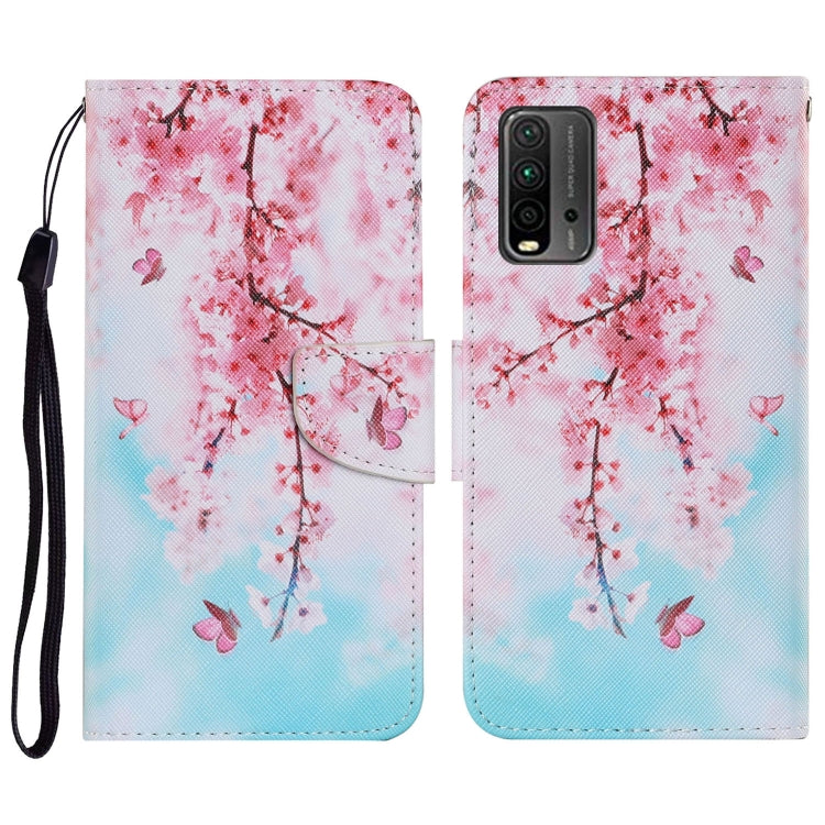 Coloured Drawing Pattern Horizontal Flip PU Leather Case with Holder & Card Slots & Wallet & Lanyard, For Xiaomi Redmi 9T