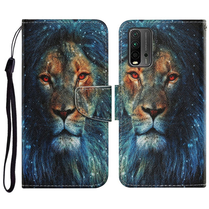 Coloured Drawing Pattern Horizontal Flip PU Leather Case with Holder & Card Slots & Wallet & Lanyard, For Xiaomi Redmi 9T