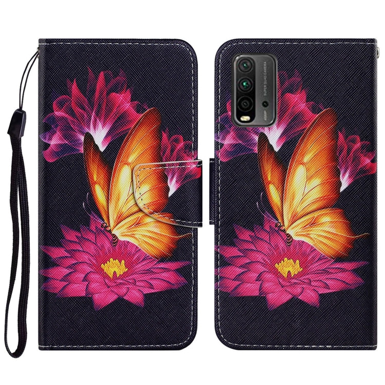 Coloured Drawing Pattern Horizontal Flip PU Leather Case with Holder & Card Slots & Wallet & Lanyard, For Xiaomi Redmi 9T