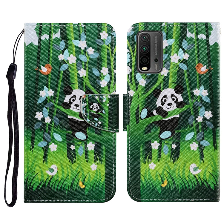 Coloured Drawing Pattern Horizontal Flip PU Leather Case with Holder & Card Slots & Wallet & Lanyard, For Xiaomi Redmi 9T