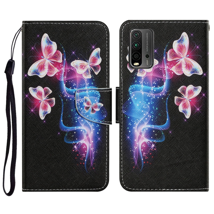 Coloured Drawing Pattern Horizontal Flip PU Leather Case with Holder & Card Slots & Wallet & Lanyard, For Xiaomi Redmi 9T