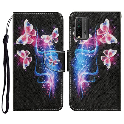 Coloured Drawing Pattern Horizontal Flip PU Leather Case with Holder & Card Slots & Wallet & Lanyard, For Xiaomi Redmi 9T