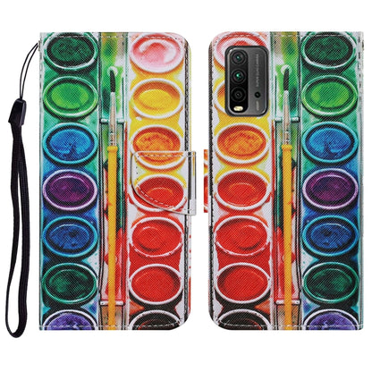 Coloured Drawing Pattern Horizontal Flip PU Leather Case with Holder & Card Slots & Wallet & Lanyard, For Xiaomi Redmi 9T