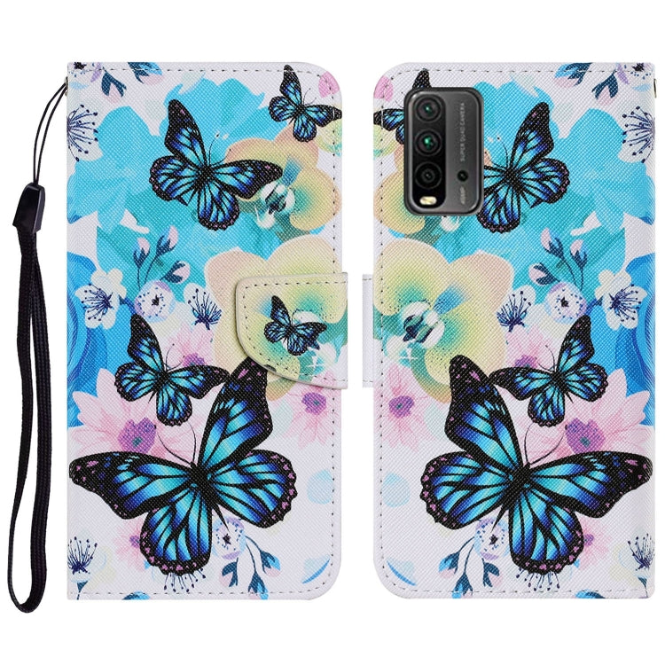 Coloured Drawing Pattern Horizontal Flip PU Leather Case with Holder & Card Slots & Wallet & Lanyard, For Xiaomi Redmi 9T