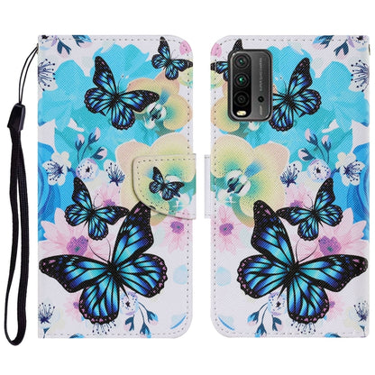 Coloured Drawing Pattern Horizontal Flip PU Leather Case with Holder & Card Slots & Wallet & Lanyard, For Xiaomi Redmi 9T