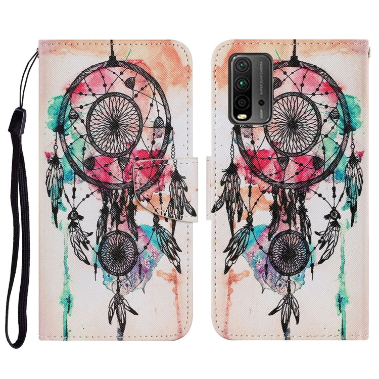 Coloured Drawing Pattern Horizontal Flip PU Leather Case with Holder & Card Slots & Wallet & Lanyard, For Xiaomi Redmi 9T
