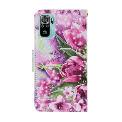 Coloured Drawing Pattern Horizontal Flip PU Leather Case with Holder & Card Slots & Wallet & Lanyard, For Xiaomi Redmi Note 10 4G