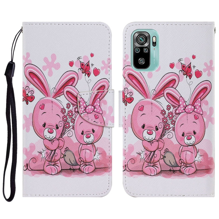 Coloured Drawing Pattern Horizontal Flip PU Leather Case with Holder & Card Slots & Wallet & Lanyard, For Xiaomi Redmi Note 10 4G
