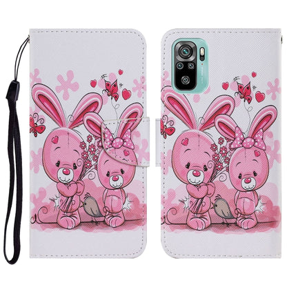 Coloured Drawing Pattern Horizontal Flip PU Leather Case with Holder & Card Slots & Wallet & Lanyard, For Xiaomi Redmi Note 10 4G