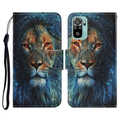 Coloured Drawing Pattern Horizontal Flip PU Leather Case with Holder & Card Slots & Wallet & Lanyard, For Xiaomi Redmi Note 10 4G