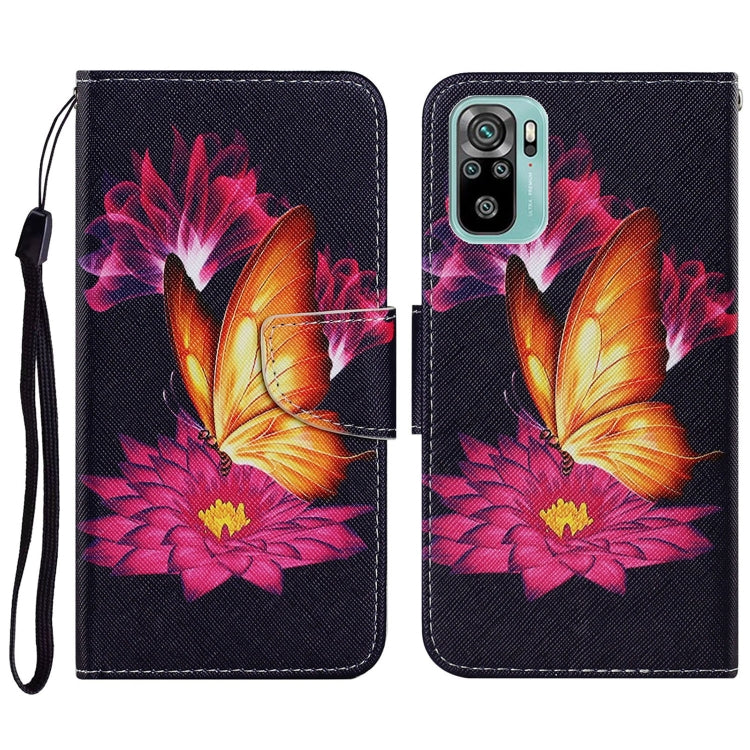 Coloured Drawing Pattern Horizontal Flip PU Leather Case with Holder & Card Slots & Wallet & Lanyard, For Xiaomi Redmi Note 10 4G