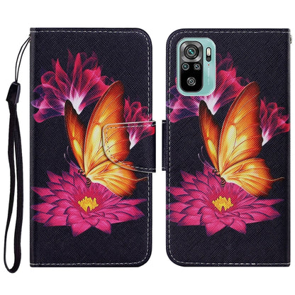 Coloured Drawing Pattern Horizontal Flip PU Leather Case with Holder & Card Slots & Wallet & Lanyard, For Xiaomi Redmi Note 10 4G