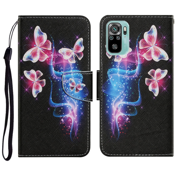 Coloured Drawing Pattern Horizontal Flip PU Leather Case with Holder & Card Slots & Wallet & Lanyard, For Xiaomi Redmi Note 10 4G