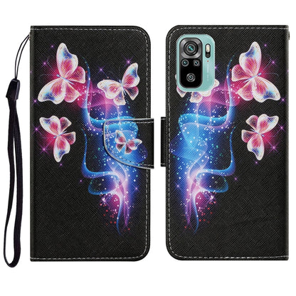 Coloured Drawing Pattern Horizontal Flip PU Leather Case with Holder & Card Slots & Wallet & Lanyard, For Xiaomi Redmi Note 10 4G