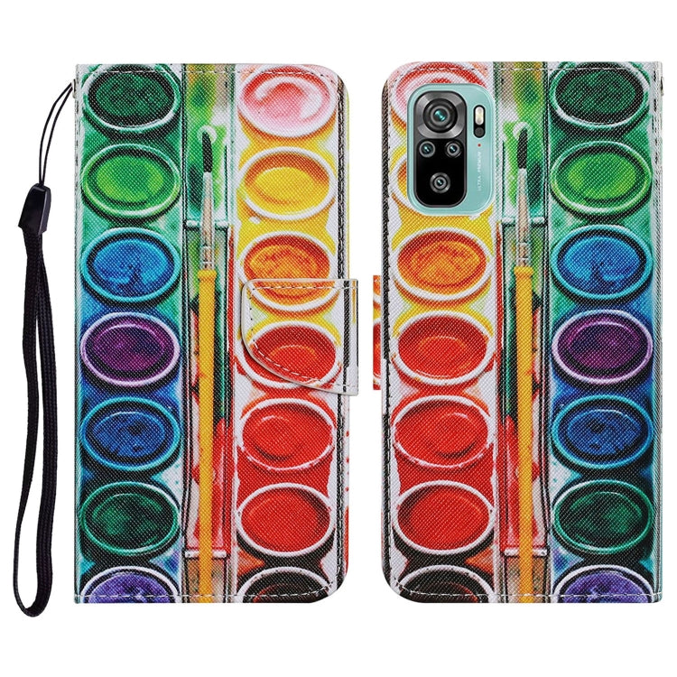 Coloured Drawing Pattern Horizontal Flip PU Leather Case with Holder & Card Slots & Wallet & Lanyard, For Xiaomi Redmi Note 10 4G