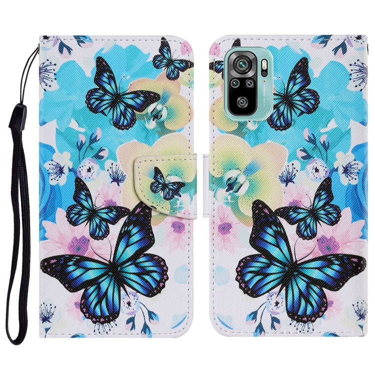 Coloured Drawing Pattern Horizontal Flip PU Leather Case with Holder & Card Slots & Wallet & Lanyard, For Xiaomi Redmi Note 10 4G
