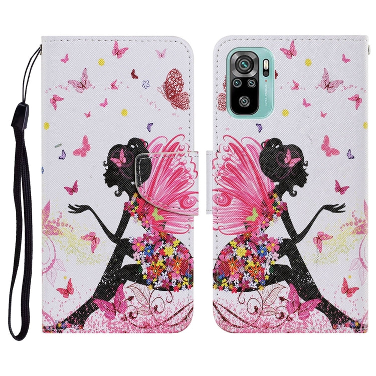 Coloured Drawing Pattern Horizontal Flip PU Leather Case with Holder & Card Slots & Wallet & Lanyard, For Xiaomi Redmi Note 10 4G