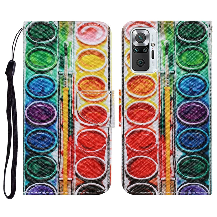 Coloured Drawing Pattern Horizontal Flip PU Leather Case with Holder & Card Slots & Wallet & Lanyard, For Xiaomi Redmi Note 10 Pro