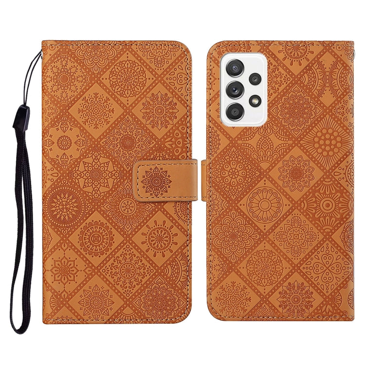 Ethnic Style Embossed Pattern Horizontal Flip Leather Case with Holder & Card Slots & Wallet & Lanyard, For Samsung Galaxy S21 FE, For Samsung Galaxy A52 5G / 4G, For Samsung Galaxy A72 5G / 4G