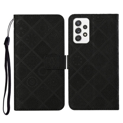 Ethnic Style Embossed Pattern Horizontal Flip Leather Case with Holder & Card Slots & Wallet & Lanyard, For Samsung Galaxy S21 FE, For Samsung Galaxy A52 5G / 4G, For Samsung Galaxy A72 5G / 4G