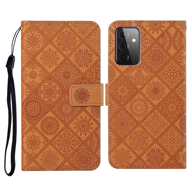 Ethnic Style Embossed Pattern Horizontal Flip Leather Case with Holder & Card Slots & Wallet & Lanyard, For Samsung Galaxy S21 FE, For Samsung Galaxy A52 5G / 4G, For Samsung Galaxy A72 5G / 4G