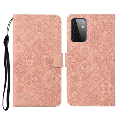 Ethnic Style Embossed Pattern Horizontal Flip Leather Case with Holder & Card Slots & Wallet & Lanyard, For Samsung Galaxy S21 FE, For Samsung Galaxy A52 5G / 4G, For Samsung Galaxy A72 5G / 4G