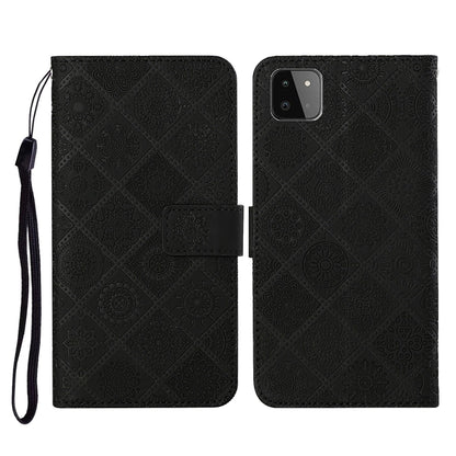 Ethnic Style Embossed Pattern Horizontal Flip Leather Case with Holder & Card Slots & Wallet & Lanyard, For Samsung Galaxy A22  4G, For Samsung Galaxy A22  5G, For Samsung Galaxy A32  4G