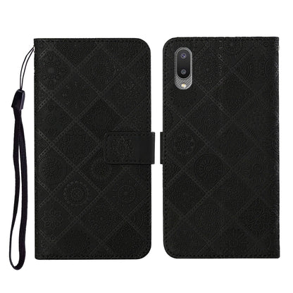 Ethnic Style Embossed Pattern Horizontal Flip Leather Case with Holder & Card Slots & Wallet & Lanyard, For Samsung Galaxy A02, For Samsung Galaxy A02s EU Version
