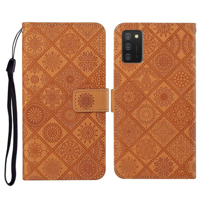 Ethnic Style Embossed Pattern Horizontal Flip Leather Case with Holder & Card Slots & Wallet & Lanyard, For Samsung Galaxy A02, For Samsung Galaxy A02s EU Version