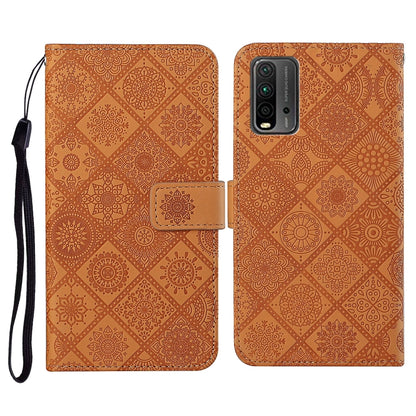 Ethnic Style Embossed Pattern Horizontal Flip Leather Case with Holder & Card Slots & Wallet & Lanyard, For Xiaomi Redmi 9T, For Xiaomi Redmi Note 9T, For vivo Y20
