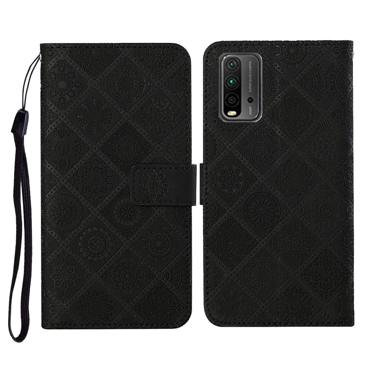 Ethnic Style Embossed Pattern Horizontal Flip Leather Case with Holder & Card Slots & Wallet & Lanyard, For Xiaomi Redmi 9T, For Xiaomi Redmi Note 9T, For vivo Y20