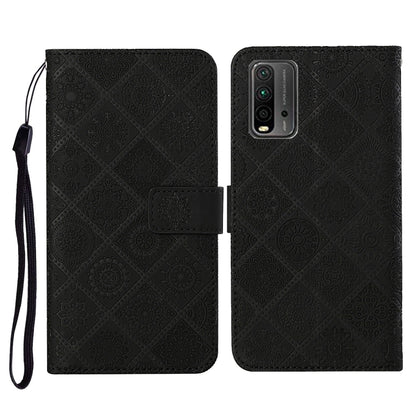 Ethnic Style Embossed Pattern Horizontal Flip Leather Case with Holder & Card Slots & Wallet & Lanyard, For Xiaomi Redmi 9T, For Xiaomi Redmi Note 9T, For vivo Y20