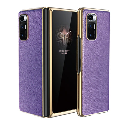 Electroplated Leather Texture Protective Case, For Xiaomi Mi Mix Fold