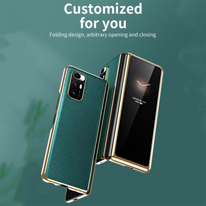 Electroplated Leather Texture Protective Case, For Xiaomi Mi Mix Fold