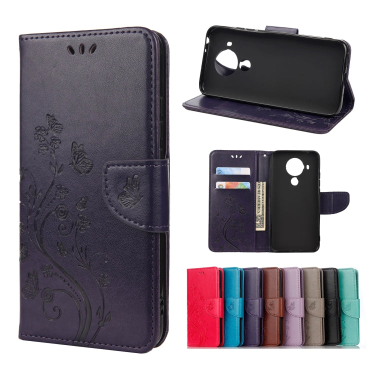Butterfly Flower Pattern Horizontal Flip Leather Case with Holder & Card Slots & Wallet, For Motorola Moto G30, For Nokia 5.4, For Xiaomi Redmi Note 10 Pro