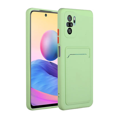 Card Slot Design Shockproof TPU Protective Case, For Xiaomi Redmi Note 10, For Xiaomi Redmi Note 10 5G