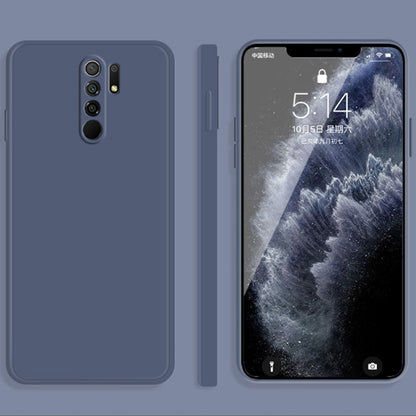 Solid Color Imitation Liquid Silicone Straight Edge Dropproof Full Coverage Protective Case, For Xiaomi Redmi 9, For Xiaomi Redmi 9A