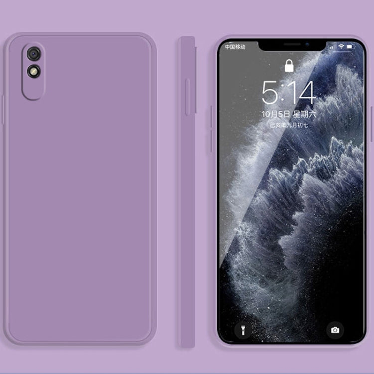 Solid Color Imitation Liquid Silicone Straight Edge Dropproof Full Coverage Protective Case, For Xiaomi Redmi 9, For Xiaomi Redmi 9A