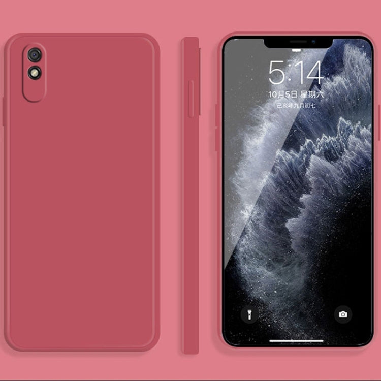 Solid Color Imitation Liquid Silicone Straight Edge Dropproof Full Coverage Protective Case, For Xiaomi Redmi 9, For Xiaomi Redmi 9A