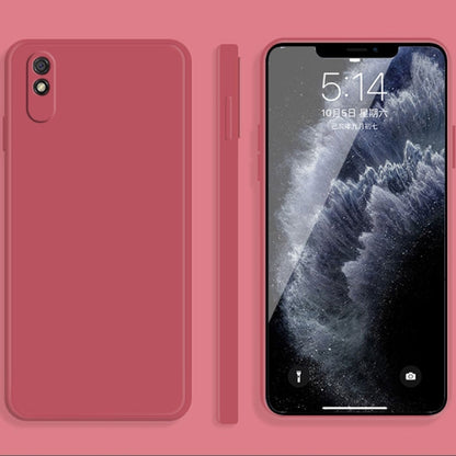 Solid Color Imitation Liquid Silicone Straight Edge Dropproof Full Coverage Protective Case, For Xiaomi Redmi 9, For Xiaomi Redmi 9A