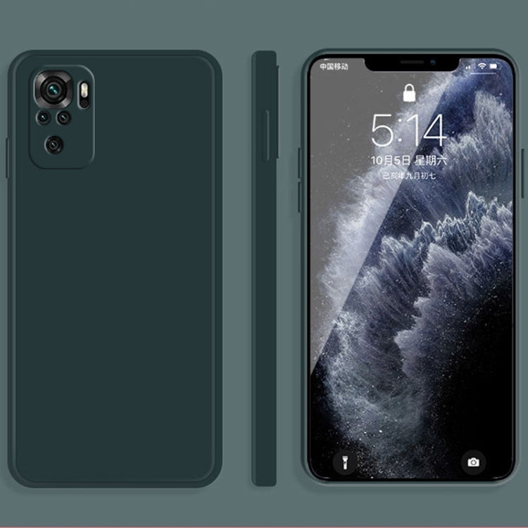 Solid Color Imitation Liquid Silicone Straight Edge Dropproof Full Coverage Protective Case, For Xiaomi Redmi Note 10, For Xiaomi Redmi Note 10 Pro