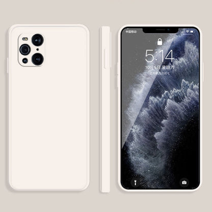 Solid Color Imitation Liquid Silicone Straight Edge Dropproof Full Coverage Protective Case, For OPPO A5 / A3s, For OPPO Find X3