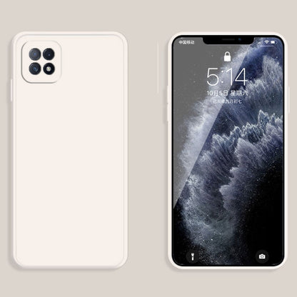 Solid Color Imitation Liquid Silicone Straight Edge Dropproof Full Coverage Protective Case, For OPPO A72, For OPPO Reno4 SE