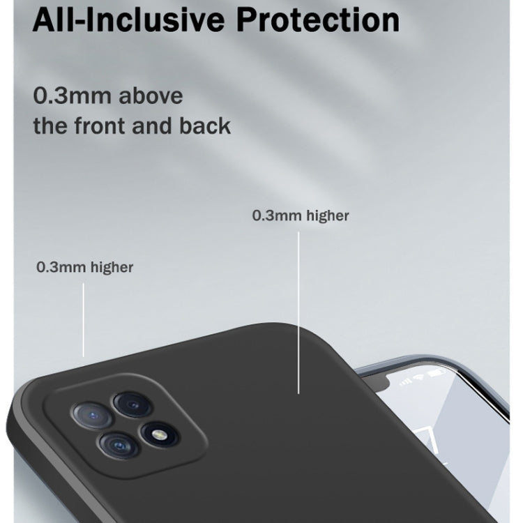 Solid Color Imitation Liquid Silicone Straight Edge Dropproof Full Coverage Protective Case, For OPPO A72, For OPPO Reno4 SE