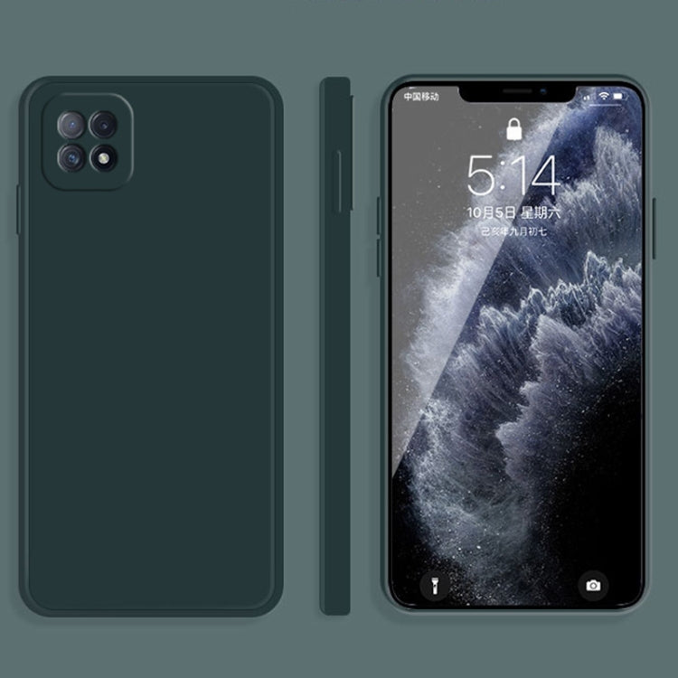 Solid Color Imitation Liquid Silicone Straight Edge Dropproof Full Coverage Protective Case, For OPPO A72, For OPPO Reno4 SE