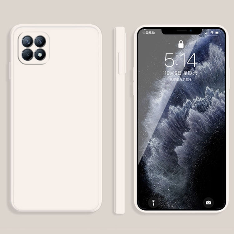 Solid Color Imitation Liquid Silicone Straight Edge Dropproof Full Coverage Protective Case, For OPPO A72, For OPPO Reno4 SE