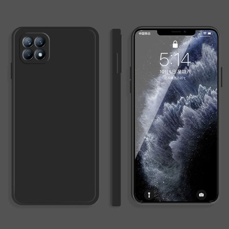Solid Color Imitation Liquid Silicone Straight Edge Dropproof Full Coverage Protective Case, For OPPO A72, For OPPO Reno4 SE