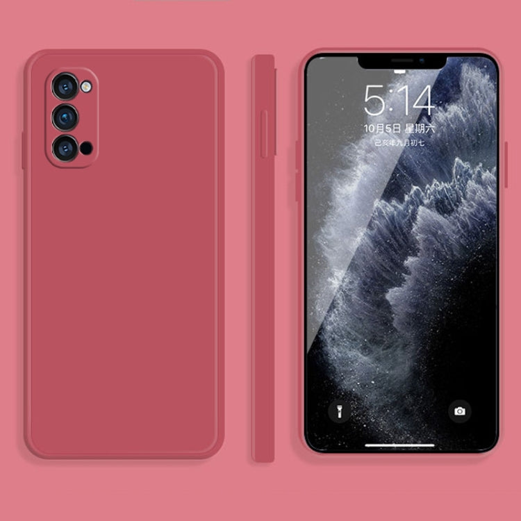 Solid Color Imitation Liquid Silicone Straight Edge Dropproof Full Coverage Protective Case, For OPPO Reno3 Pro, For OPPO Reno4 Pro