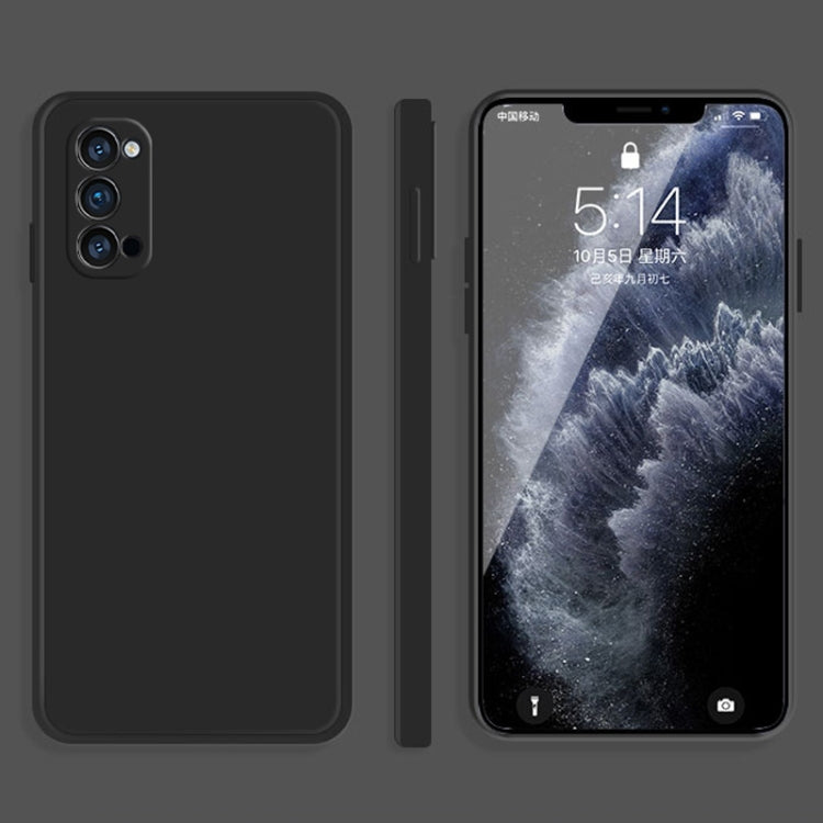 Solid Color Imitation Liquid Silicone Straight Edge Dropproof Full Coverage Protective Case, For OPPO Reno3 Pro, For OPPO Reno4 Pro